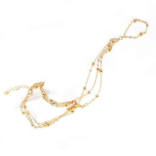 Exotic retro fashion multi-layer tassel anklet women's metal chain