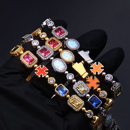 Brass Gemstone Necklace High Sensitivity Zircon Geometric Pattern Party Accessories for Men and Women