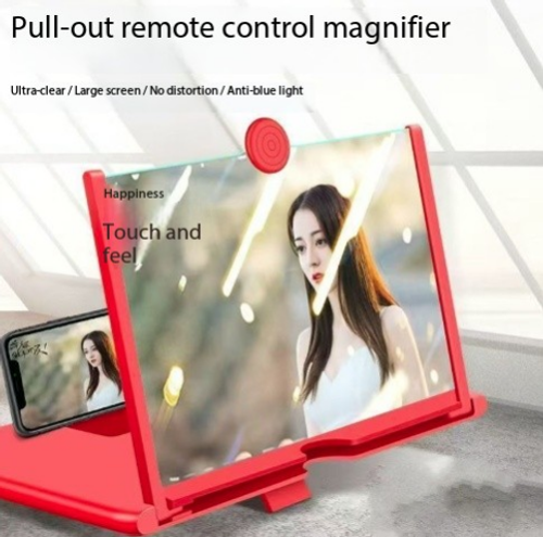 10-inch Phone Screen Magnifier - Pull-out Lazy Phone Stand with Desktop Projection Amplifier
