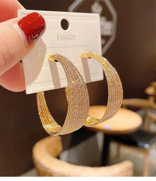 Party Gift Fashion Taki Ladies Round Stainless Steel Jewelry Trendy Hoop Large Gold Plated Big Hoop Earrings for Girl Gift