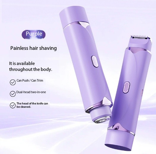 Dual-Head Hair Trimmer for Women - Electric Bikini & Body Shaver with Precision Trimmer