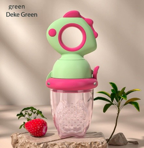 Dinosaur Baby Food Feeder - Push-Pop Fresh Fruit Teether with Dino Design
