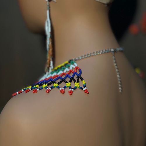 Multicolor African Necklace Jewelry Zulu Beaded Bib Necklace South African Statement Maasai Necklace