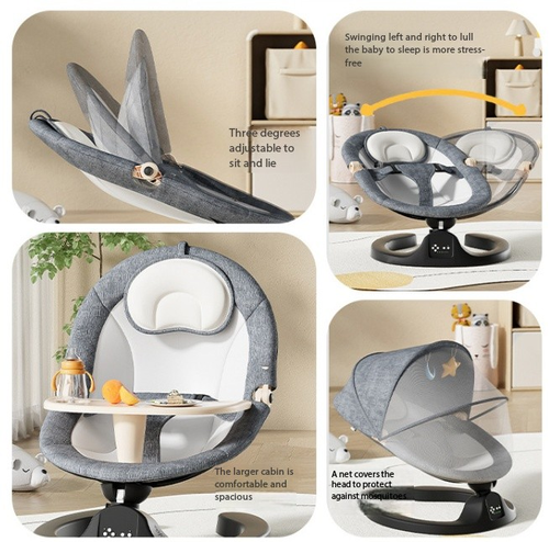 Baby Electric Rocking Chair - Auto Swing Newborn Lounger with Soothing Vibration & Music