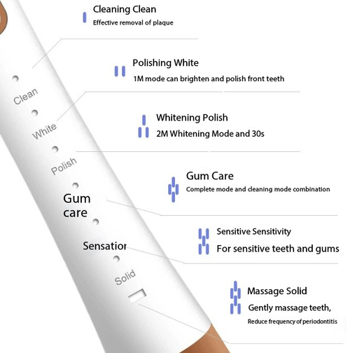 6-Speed Sonic Electric Toothbrush - Rechargeable Soft Bristle Waterproof Toothbrush