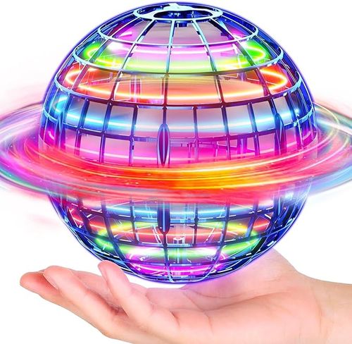 Flying Orb Ball LED Light up Drone Toy Hovering Indoor Outdoor Levitating Sphere with Remote Control for Kids Adults