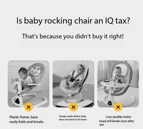 Baby Electric Rocking Chair - Auto Swing Newborn Lounger with Soothing Vibration & Music