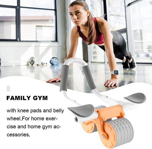Two-wheel roller double-wheel rebound flat support abdominal wheel beginner men and women abdominal muscle roller