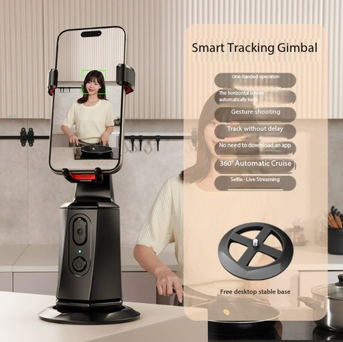 Auto-Tracking Phone Gimbal - AI Following Stand with Gravity Desktop Holder for Live Streaming