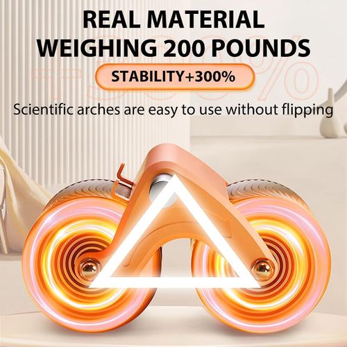 Two-wheel roller double-wheel rebound flat support abdominal wheel beginner men and women abdominal muscle roller