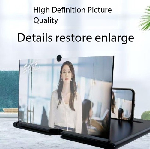 10-inch Phone Screen Magnifier - Pull-out Lazy Phone Stand with Desktop Projection Amplifier