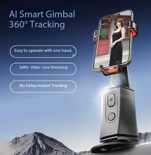 Auto-Tracking Phone Gimbal - AI Following Stand with Gravity Desktop Holder for Live Streaming