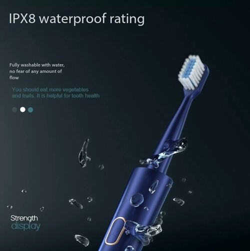 6-Speed Sonic Electric Toothbrush - Rechargeable Soft Bristle Waterproof Toothbrush
