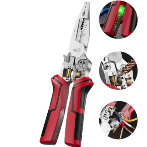 Multi-Functional Electrician Pliers - Wire Stripping Crimping Cutting Twisting Tool for Cable Work