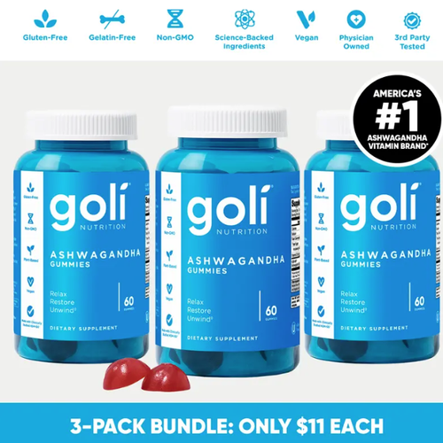 Goli Ashwagandha Gummies - America's #1 KSM-66® Stress Relief & Sleep Support Supplement