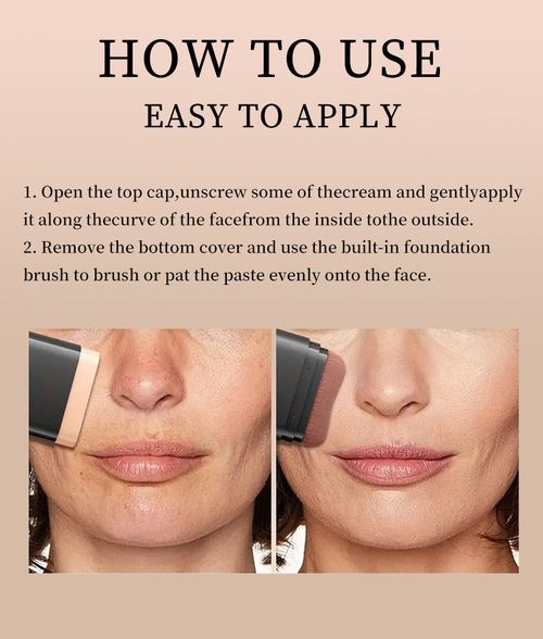 Makeup concealer and makeup-resistant liquid foundation powder puff brush + solid foundation cream two-in-one
