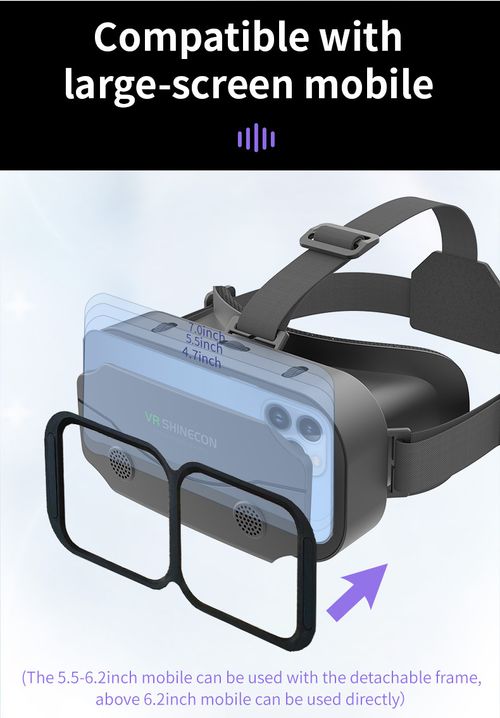 VRSHINECON Virtual Reality Headset - 3D VR Glasses for Smartphone Movies & Gaming