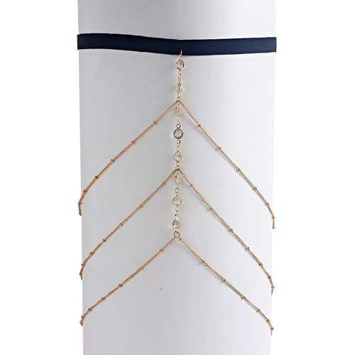 Multi-chain leg chain gold sexy thigh chain women's diamond multi-layer clip bead chain body chain