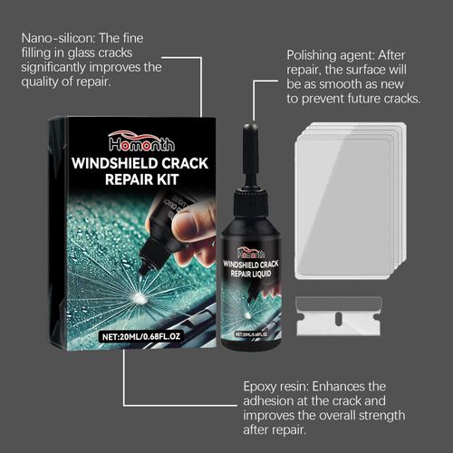 Professional Windshield Repair Kit - Car Glass Crack & Scratch Filling Liquid for DIY Fix