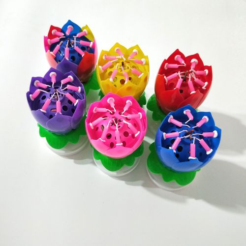 Musical Lotus Flower Blossom Birthday Candle Amazing Opening Cake Candle Singing Rotating Lotus Birthday Candle Birthday Party