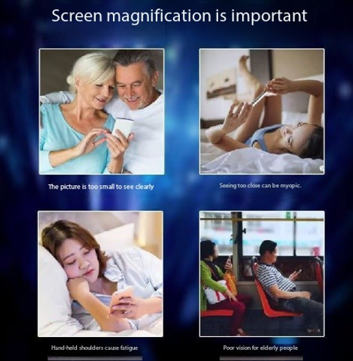 10-inch Phone Screen Magnifier - Pull-out Lazy Phone Stand with Desktop Projection Amplifier