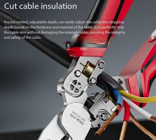 Multi-Functional Electrician Pliers - Wire Stripping Crimping Cutting Twisting Tool for Cable Work