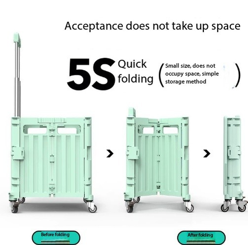Folding Shopping Cart with Stair-Climbing Wheels - Lightweight Grocery Hauler for Market & Outdoor Use
