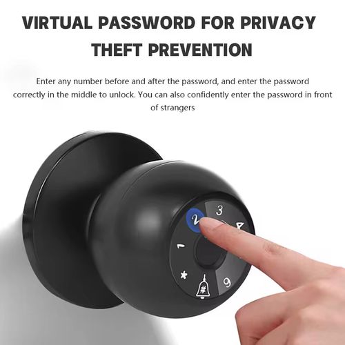 Q7 Fingerprint Smart Lock - Keyless Entry Ball Lock Replacement with Digital Code & Advanced Security