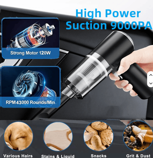 High-power car vacuum cleaner wireless super suction dual-use mini handheld portable dust collector