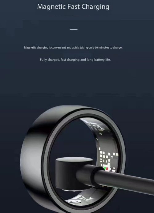 Multifunctional Smart Ring - Health Monitoring with Heart Rate/SpO2/Sleep Tracking & Bluetooth Connectivity