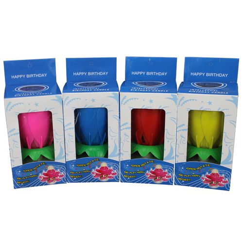 Musical Lotus Flower Blossom Birthday Candle Amazing Opening Cake Candle Singing Rotating Lotus Birthday Candle Birthday Party