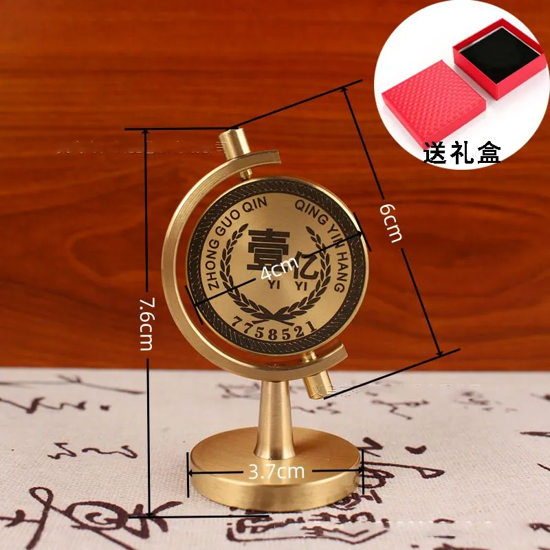 Full Brass 0.1 Billion Small Target Turn Desktop Decoration Home Creative Crafts Lucky Boutique Gift Gift