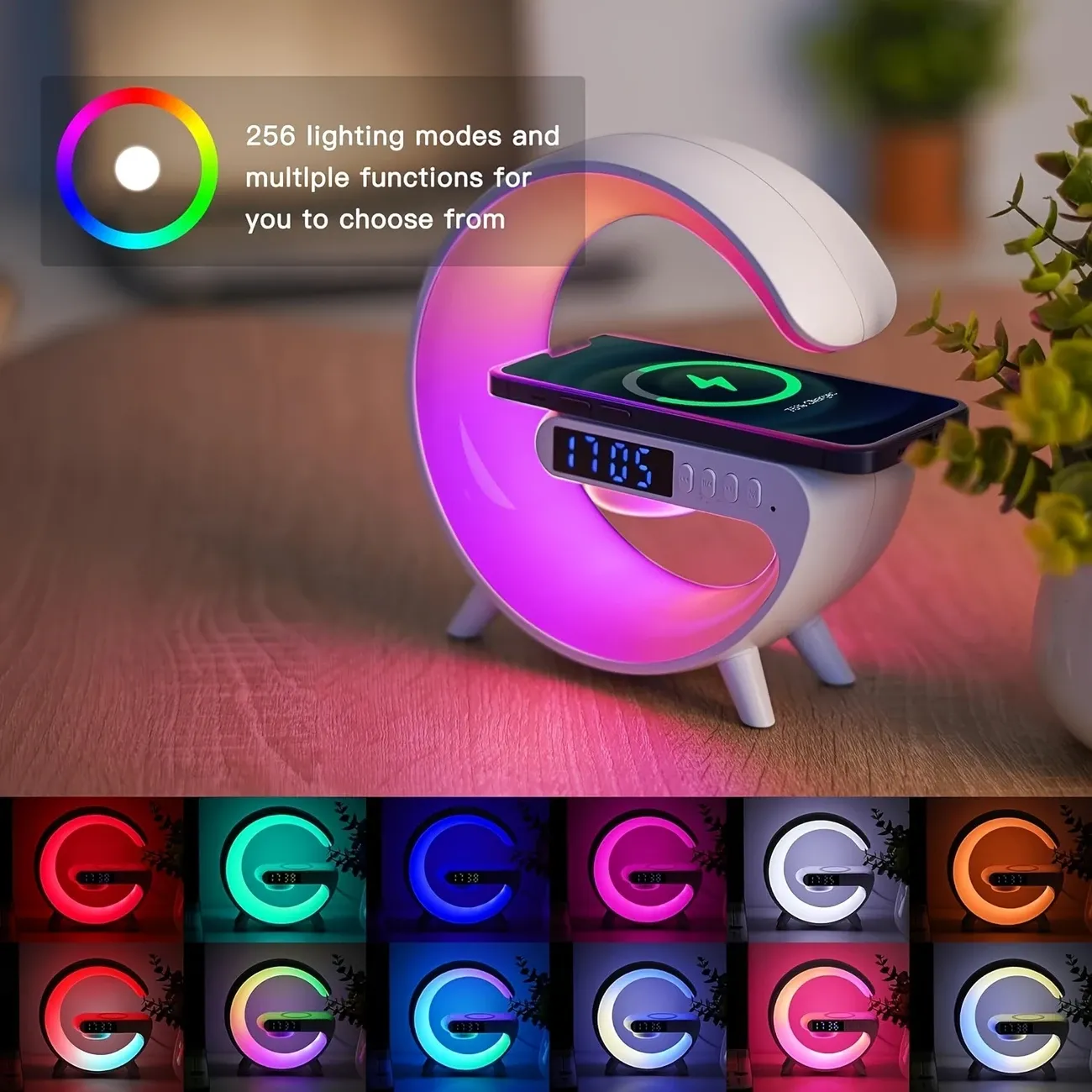 Rechargeable Mood Light with Clock – 16 Color LED Night Light for Bedroom, Party & Decor | Ghana
