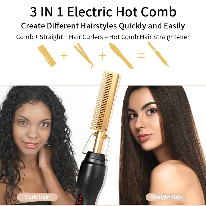 Electric Heated Comb Ghana - Salon-Quality Hair Straightening at Home"