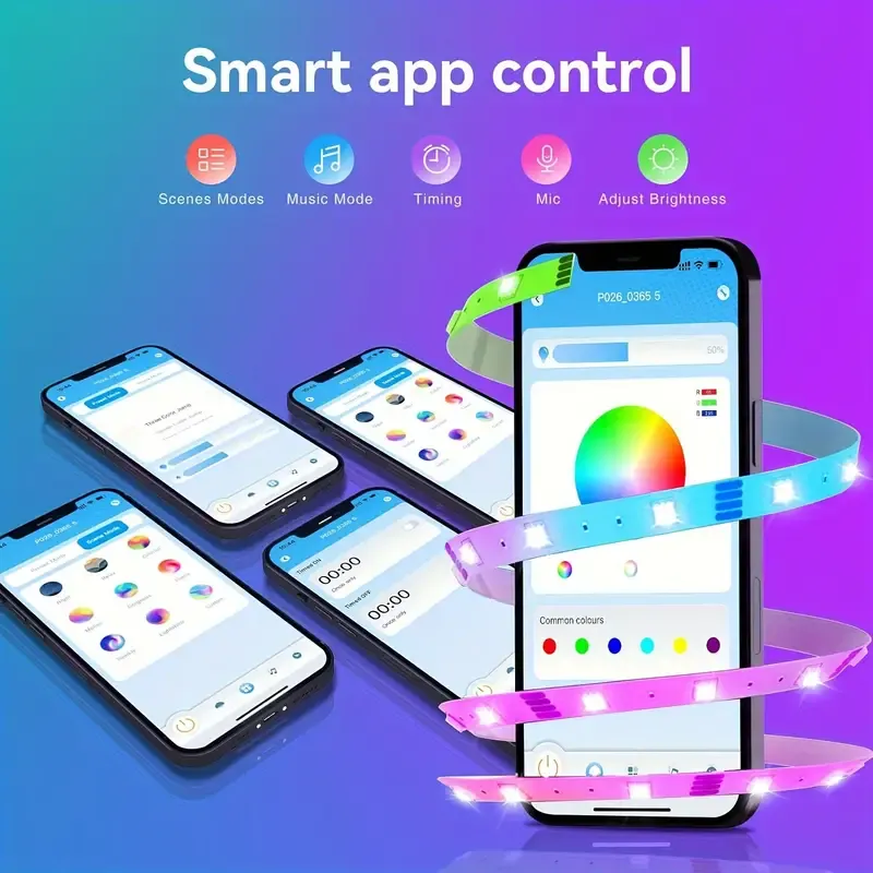 Bluetooth RGB LED Strip Lights – 16M Colors, Smart App Control – Perfect for Home & Parties
