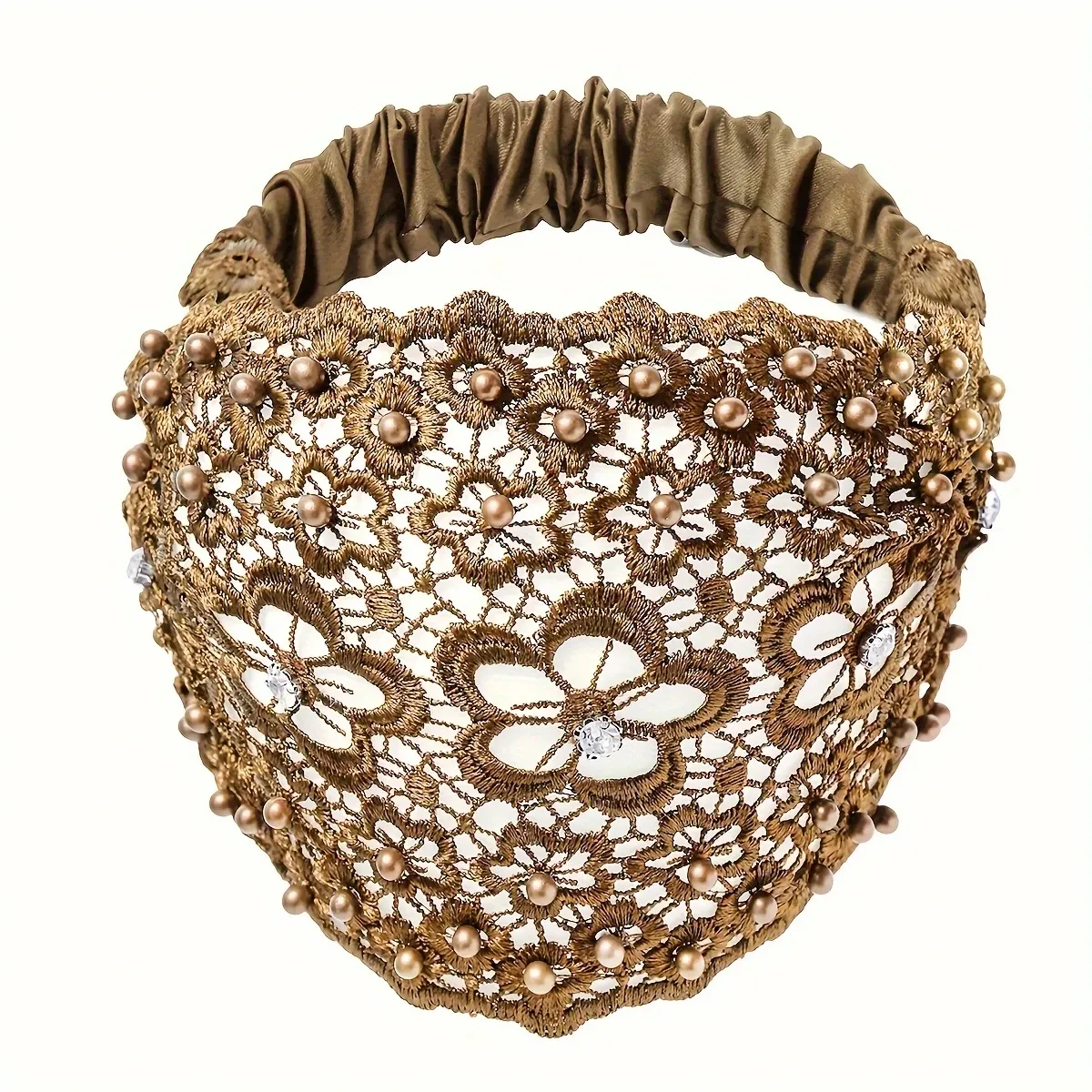 Luxury Beaded Headwrap Ghana - Elegant Floral Head Tie for Women & Special Occasions
