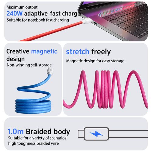 Auto-Retract Charging Cable Ghana – Tangle-Free & Fast Charging!"