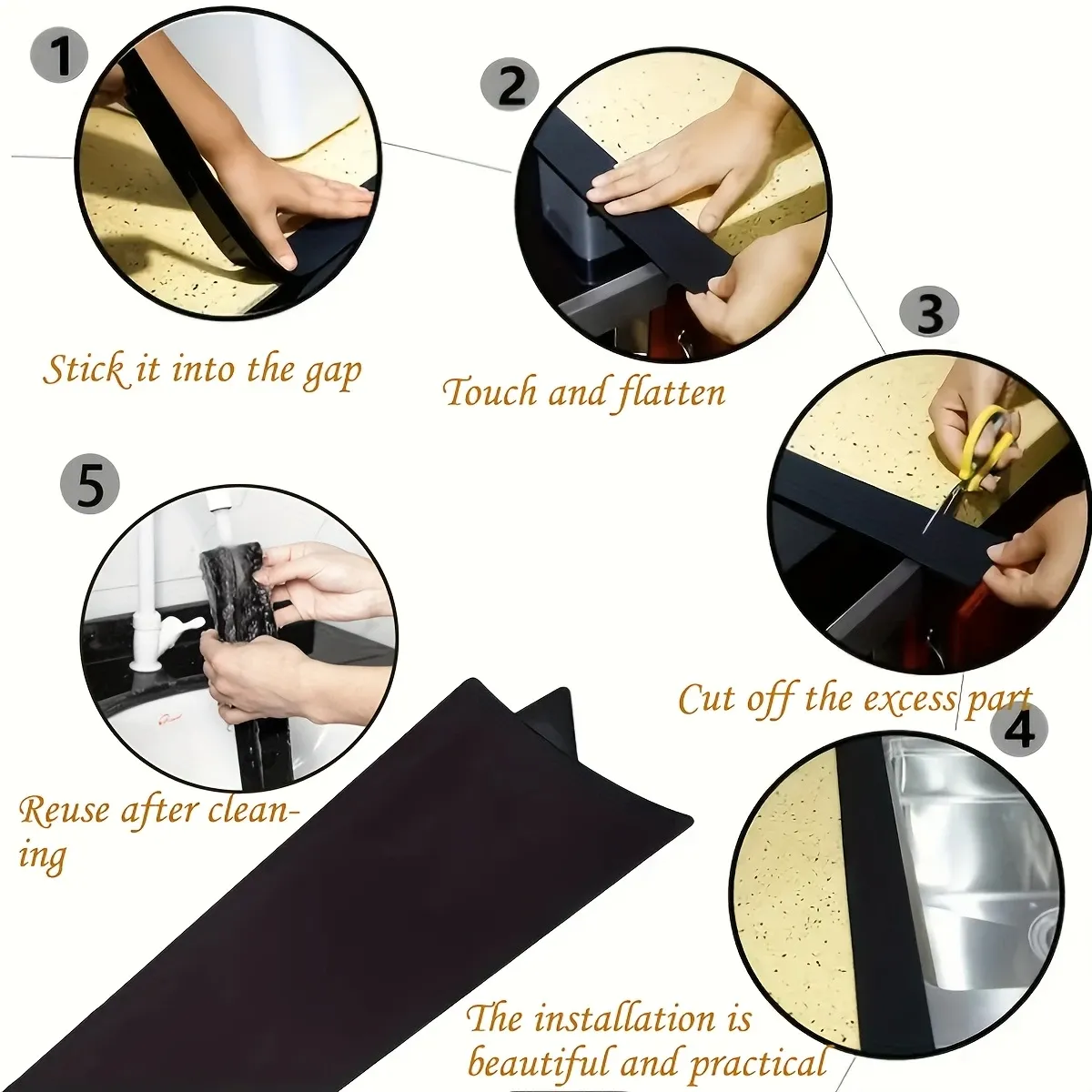 Heat-Resistant Silicone Kitchen Gap Seal – Anti-Pest & Easy Clean – Best for Ghana Homes