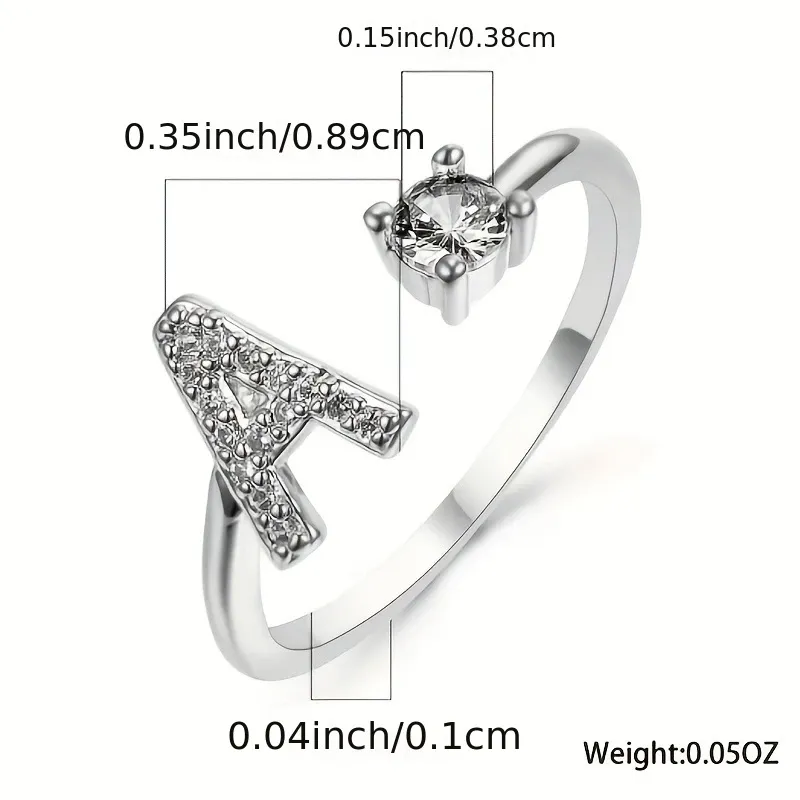 26-Letter Diamond Rings for Women 💍 | Personalized Name Jewelry – Best Gift in Ghana! ✨