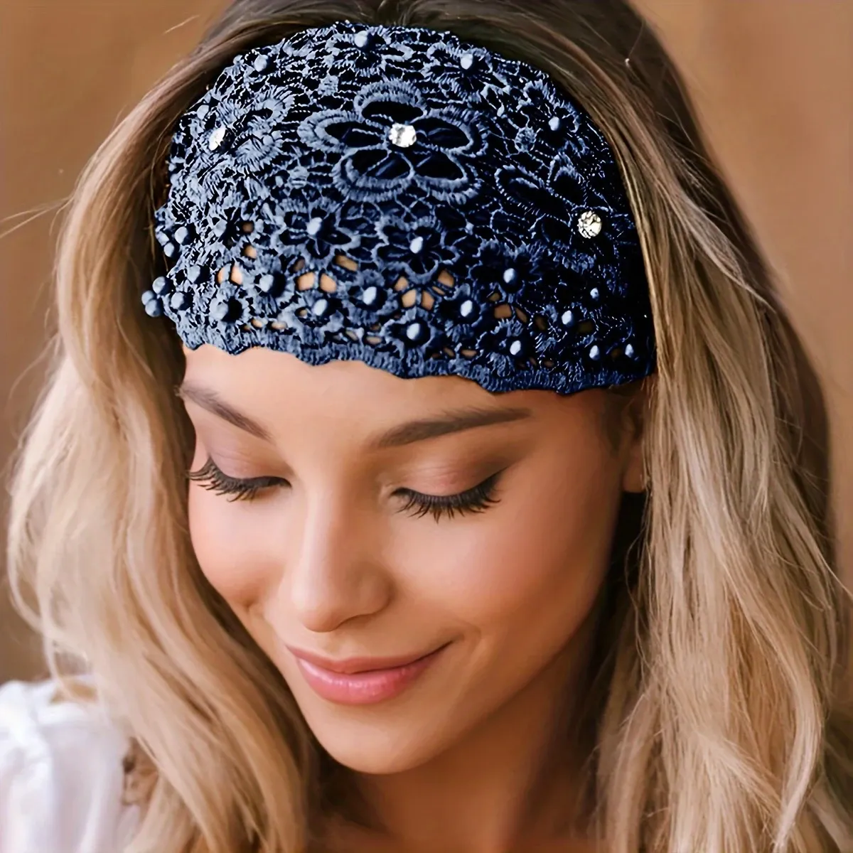 Luxury Beaded Headwrap Ghana - Elegant Floral Head Tie for Women & Special Occasions