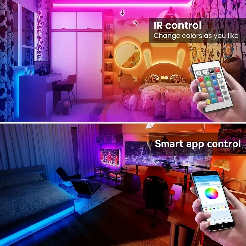 Bluetooth RGB LED Strip Lights – 16M Colors, Smart App Control – Perfect for Home & Parties