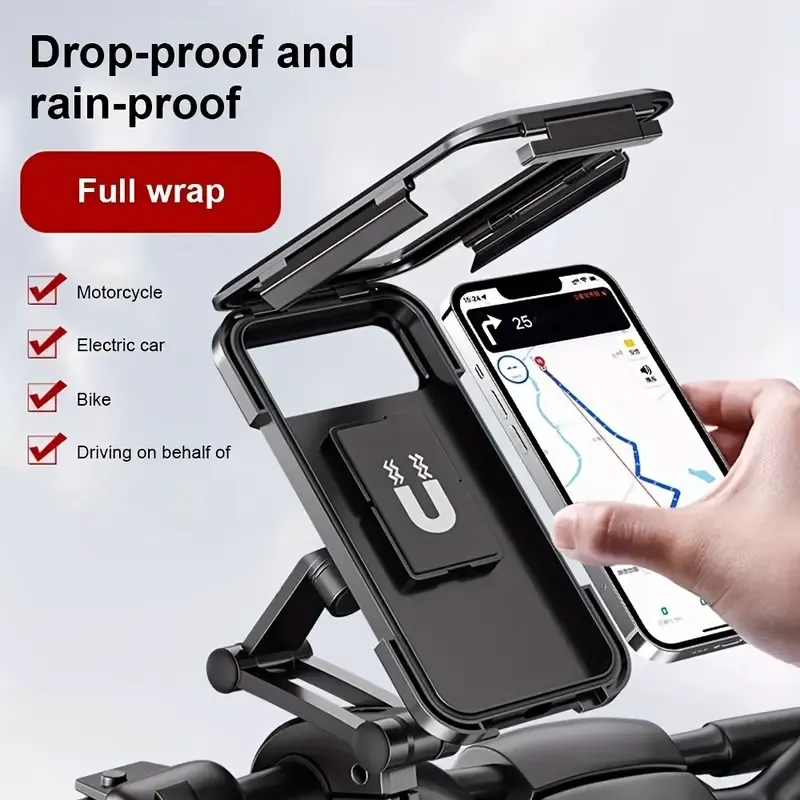 Ride Safe, Stay Connected! 🌧️📱 Waterproof Motorcycle Phone Mount for Ghana – No More Slipping or Rain Worries!