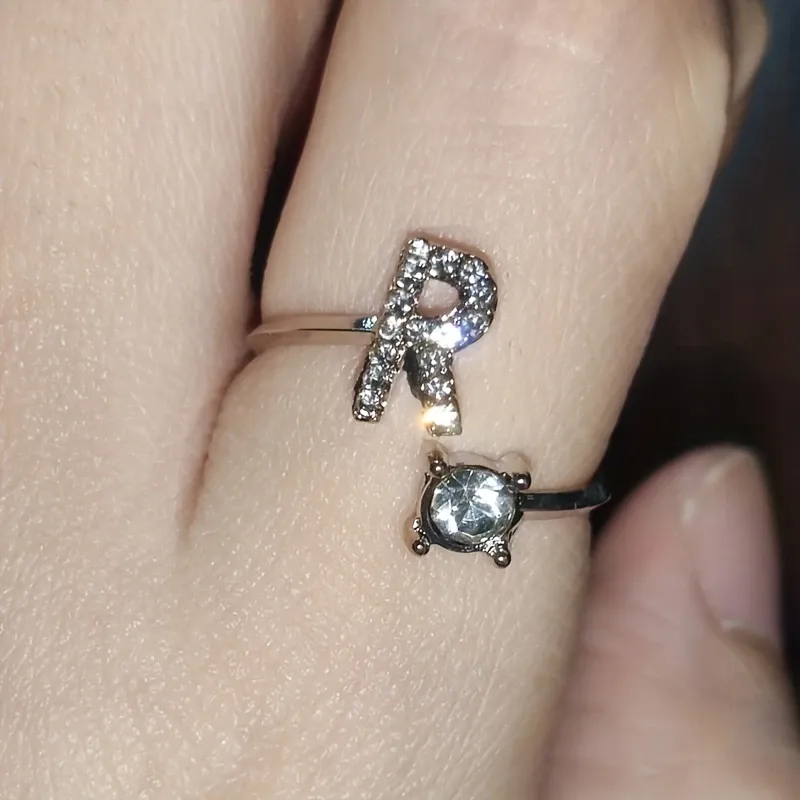 26-Letter Diamond Rings for Women 💍 | Personalized Name Jewelry – Best Gift in Ghana! ✨