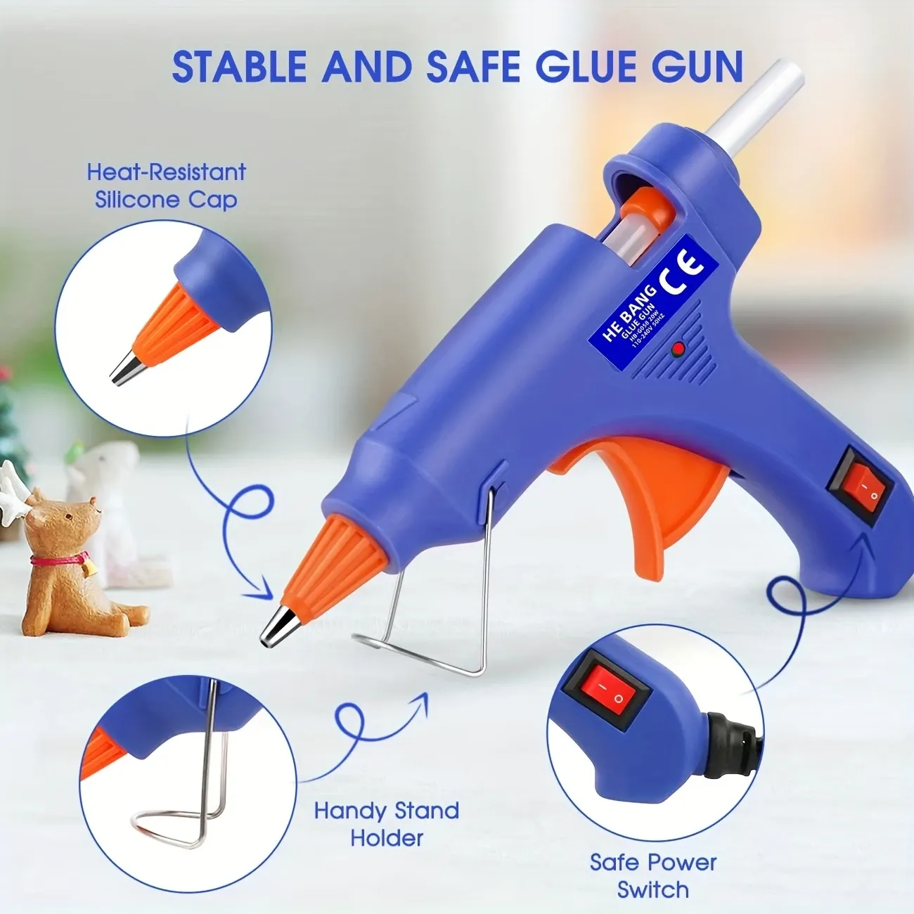 Professional Hot Glue Gun Kit with 30 Glue Sticks – Strong Bonding for Home & Crafts! 🛠️✨