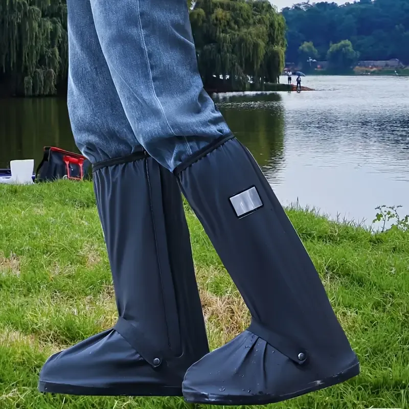 Waterproof & Rainproof Shoe Covers - Durable, Non-Slip, Thick for Outdoor Use, Reusable,