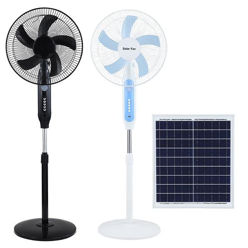 16 Inches -3 In 1 Rechargeable Fan +Solar Panel + 2-Bulbs