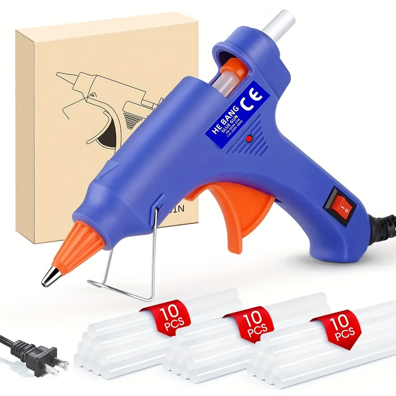 Hot Glue Gun Kit with 30 Glue Sticks – Fast Bonding for DIY, Repairs & Crafts – Best in Ghana