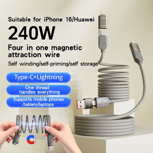 Auto-Retract Charging Cable Ghana – Tangle-Free & Fast Charging!"