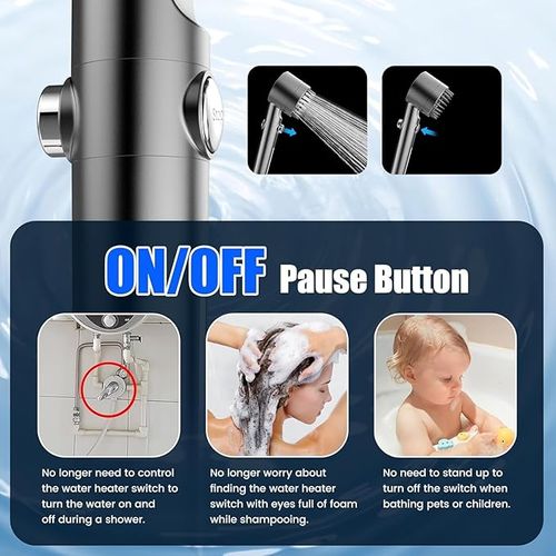Premium Filter Shower Head Set with 1.5m Steel Hose – Clean Water Solution for Ghana Homes