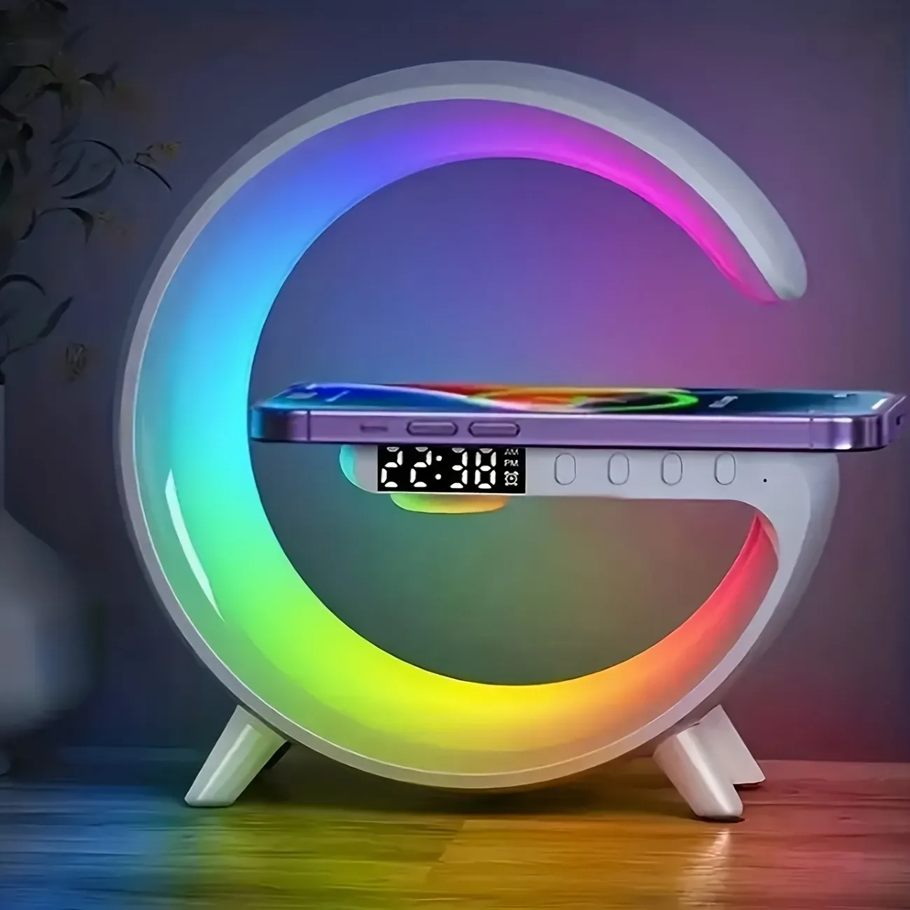 Rechargeable Mood Light with Clock – 16 Color LED Night Light for Bedroom, Party & Decor | Ghana